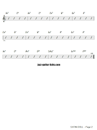 Satin Doll Jazz Chord Chart 2 Guitars Guitar Lessons