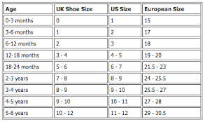 61 Studious Kids Shoe Sizing Chart By Age