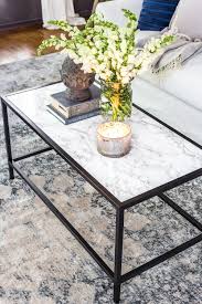 Ikea vittsjo table with coffee books contemporary living room. Faux Marble Top Coffee Table Bless Er House