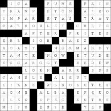 It turns out that good crossword puzzles of the type found in newspapers are fairly hard to generate, and require a pool of lots of words, not all of which are used. French Cuisine Crossword Puzzle Answers