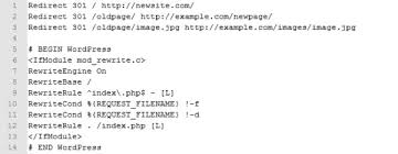 Implementing a 301 redirect using the.htaccess file; Managing 301 Redirects In Wordpress Vandelay Design