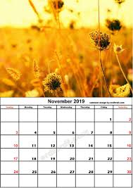 11 November Flower Nature Calendar Monthly 2019 Free Download Nature Calendar Monthly Calendar Calendar