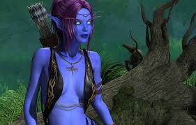 I think the blue head band complements the hair, which is done in the pale sky blue (matches the eyes). Wallpaper Girl Fantasy Elf Blue Skin Images For Desktop Section Rendering Download
