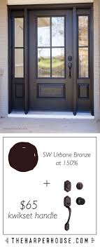 We're really excited about the potential this rich, warm paint color has to transform your home's interior or exterior. Perfect Combo Rich Black Sw Urbane Bronze Farmhouse Style Front Door Affordable Door H Front Door Handles Interior Door Styles Farmhouse Interior Doors