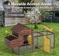 Amazon.com: Wooden Chicken Coop Large Outdoor Hen House with ...