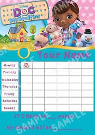 Details About Disney Junior Doc Mcstuffins Personal Reusable Reward Chart Free Stickers Pen