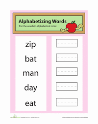 Crossword puzzles, quizzes, word searches, word jumbles, missing words and matching listed below are a large number of online word games and word exercises arranged in four levels for learners of english. Alphabetizing Words Education Com