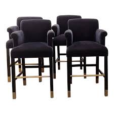 Yugo 24 bar stool w/ leather. Vintage Donghia Slate Blue Mohair Bar Stools A Pair Bar Stools Stool Slate Blue