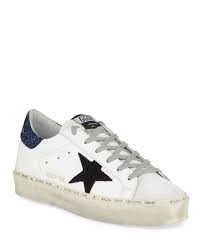 Golden Goose Sneakers Hi Star Leather Sneakers With Glitter Back Golden Goose Sneakers Leather Sneakers Sneakers