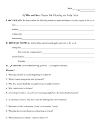 Of Mice And Men Chapter 5 6 Reading And Study Guide