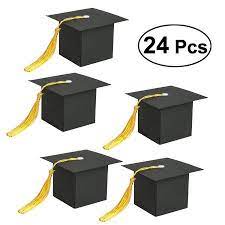 24pcs Graduation Cap Shaped Gift Box Candy Sugar Chocolate Box For Graduation Party Favor Black Walmart Com In 2021 Graduation Party Favors Graduation Gift Box Graduation Candy