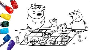 Get your kids excited for march 17 with these free printable st. Peppa Pig Picnic Peppa Pig Coloring Pages Art Colors For Kids Youtube