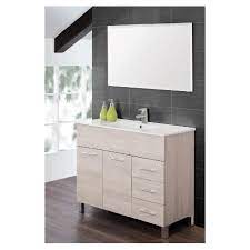 Molti modelli di lavabi bagno sono progettati per essere montati su mobili che fanno spazio a creme, saponi e altri prodotti. Mobile Bagno 100 Cm Moderno Lavabo E Specchio Legno Bianco Feridras Brico Casa