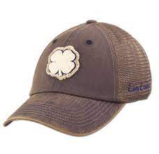 Vintage Luck Mesh 2 Black Clover Cream Hats Lucky Logo