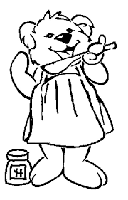 Winnie the pooh and friends coloring pages. Little Honey Bear Girl Taste Honey Bear Coloring Pages Coloring Sky