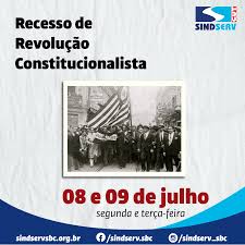 Nove de julho é feriado apenas no estado de são paulo e somente desde 1997. Recesso Do Feriado Da Revolucao Constitucionalista Sindserv Sbc