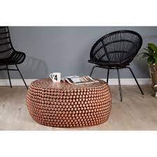 You like fresh brewed coffee from gourmet espresso beans, and you need the atmosphere to enhance it, right? Copper Beaded Round Templar Coffee Table Zurleys