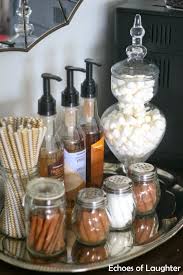 Make An At Home Barista Bar Echoes Of Laughter Coffee Bar Home Home Coffee Stations Coffee Bar Station