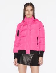 No surprises, just a classic cut. Armani Exchange Padded Jacket With Hood Puffer Jacket For Women A X Online Store