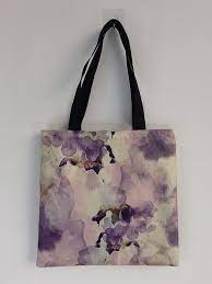 Голям капацитет лекота японски стил купувач чанта лилаво цвете печат чанта  през рамо външен джоб екологично чист сгъваема пазарска чанта поръчка /  Дамски чанти | Incominonu.com