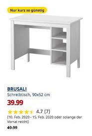 Ikea Chemnitz Brusali Schreibtisch Weiss 90x52 Cm Schreibtisch Schreibtisch Weiss Ikea