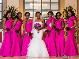 Fascinating Cheap Fuchsia One Shoulder Mermaid Bridesmaid Dresses India Arabic Style Cocktail Bridesmaid Dresses Mermaid Bridesmaid Dresses Bridal Party Gowns