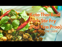Fully vegetarian, delicious and guilt free. Keto Thai Basil Pork Stir Fry Recipe Pad Kra Prao Keto Low Carb Youtube
