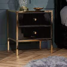 Check spelling or type a new query. Fenwick Black And Gold 2 Drawer Bedside Table