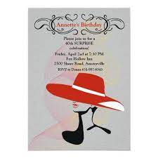 Red Hat Invitation Zazzle Com Red Hats Invitations Surprise Birthday Invitations