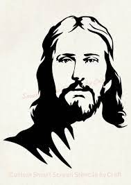 Jesus Silkscreen Stencil Custom Reusable Self Adhesive Canvas Cards Glass Ceramic Walls Fabric Wood Metal Tote Bags Clay Jesus Drawings Pop Art Drawing Jesus Painting