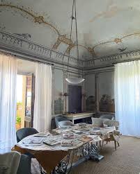 Camilla Guinness On Instagram Work Station For Dominique Lacloche Flattening Small Gunnera Leaves Dominiquelacloch In 2020 World Of Interiors Interior Workstation