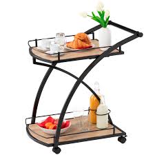 Vous pourrez y placer votre plancha tout en cuisinant avec sa planche à découper et ses nombreux rangements : Chariot De Service Evolution Chariot A Boissons Desserte A Roulettes En Metal Noir Avec 2 Plateaux Au Decor Chene Sonoma Au Meilleur Prix E Leclerc