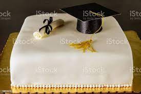 Graduation Cake With Hat And Diploma Decoration Stock Photo Download Image Now Istock