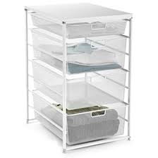 They slide smoothly on casters, and you can remove them from their frame to load clothing. Closet Drawers White Elfa Mesh Closet Drawers The Container Store