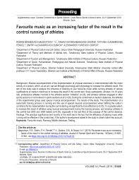 The journal of human sport and exercise is currently indexed in the following directories and databases: Pdf Favourite Music As An Increasing Factor Of The Result In The Control Running Of Athletes