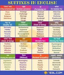 Suffix 30 Common Suffixes With Definition Examples 7 E S L Learn English Prefixes English Grammar