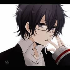 Violet eyes with slit pupils and shaggy black hair growing past the shoulders in back and growing down over the sides of the face, all the way to his collarbone in the front. 40 Most Popular Black Hair Anime Guy With Glasses Anne In Love
