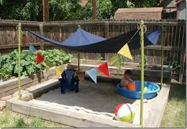 Auch kinder brauchen ihren eigenen rückzugsort im garten. Backyard Summer Sandbox Idea Hinterhof Strand Kinderspielbereich Spielplatz