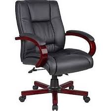 Boss Office Products B8996 M Mid Back Executive Wood Finished Chairs Office Chair Design Home Office Chairs Executive Office Chairs