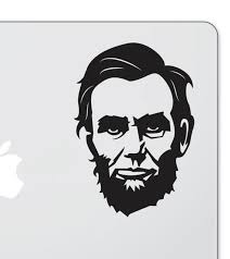 Abraham Lincoln MacBook Sticker Skin Decal for MacBook Pro Air 13 15 17  Laptop iPad United States President Silhouette Sticker Car Decal