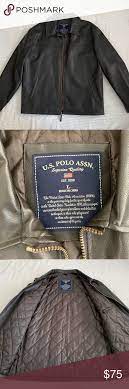 Large U S Polo Assn Men S Leather Feel Jacket Polo Assn Men S Leather Jacket Polo