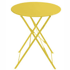 Metal Folding Garden Table In Yellow D 58cm Confetti Maisons Du Monde Table De Jardin Pliante Table De Jardin Table Pliante