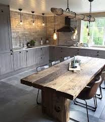 Rustic Modern Mix Interieur Moderne De Cuisine Idee Deco Cuisine Ouverte Idee Deco Cuisine