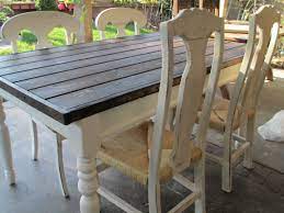 Farmhouse Table Chairs Done In Espresso Top With Old White Ascp Legs Facebook Kj Interiors If You Farmhouse Table Chairs Kitchen Remodel Farmhouse Table