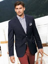 Black And White Striped Shirt With Red Pants Navy Blazer Blue And White Striped Shirt Red Pants Outfits With Striped Shirts Vertical Striped Shirt Outfit Vertical Striped Shirt
