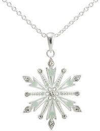 Disney Frozen Silver Plated Snowflake Pendant With Clear Crystal Accent Multicolor 18 Snowflake Pendant Frozen Necklace Snowflake Necklace