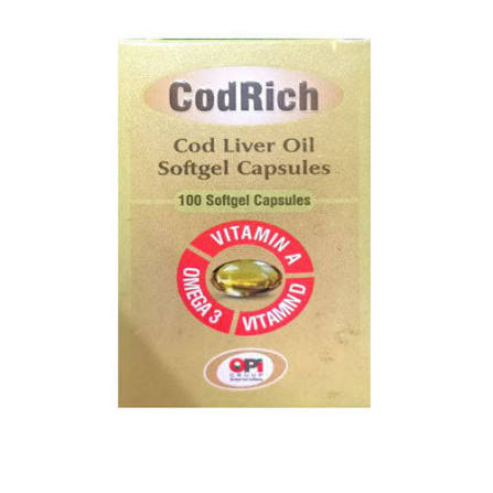 Cod Rich 100 Capsules | Omega-3 Cod Liver Oil Economy Pack for Heart, Brain & Joint Health
