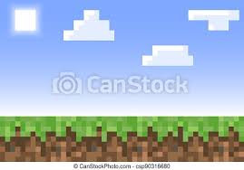 We hope you enjoy our growing collection of hd images to use as a background or home screen for your smartphone or computer. Pixel Minecraft Style Land Background Concept Of Game Ground Pixelated Horizontal Background With Blue Sky Sun Cloud Canstock