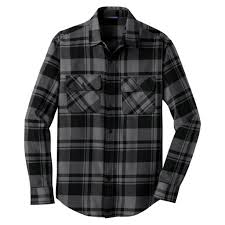 Black And Grey Flannel Shirt Port Authority Men S Grey Black Plaid Flannel Shirt Black Plaid Shirt Gray Plaid Shirt Flannel Hoodie