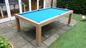 This Is A 7 Outdoor Pool Table Made In Our Natural Oak Option 32 This Table Has A Simonis Petroleum Blue Outdoo Outdoor Pool Table Luxury Pool Pool Table